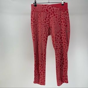 Nike Running Dri-Fit Cropped Leggings in Pink Leopard Print, Women’s Medium